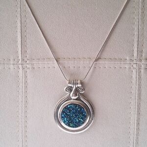 Druzy Medallion Pendant Necklace